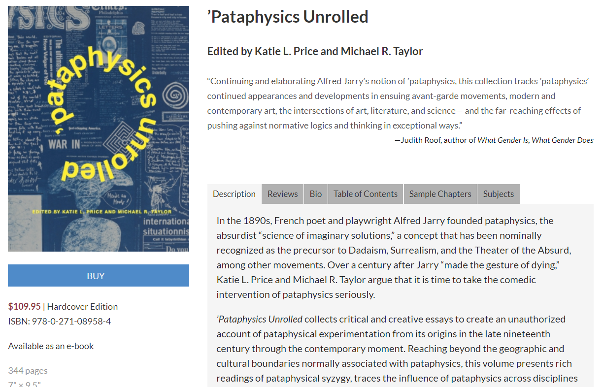 'Pataphysics Unrolled on PSU site