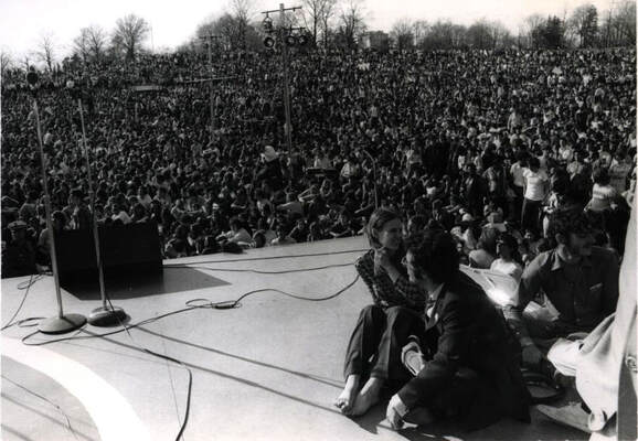 Crowd at Earth Week in Philadelphia 1970